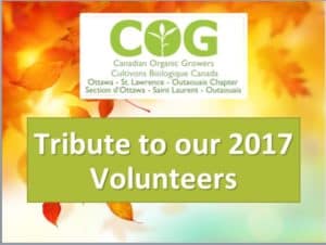 COG Fall Reflections AGM 2017 Tribute to our Volunteers